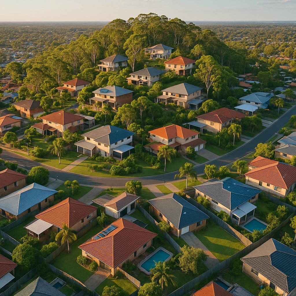 Aerial view of Alexandra Hills with beautiful landscaping