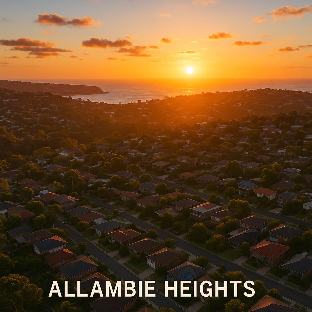 Elevated view of Allambie Heights during sunset