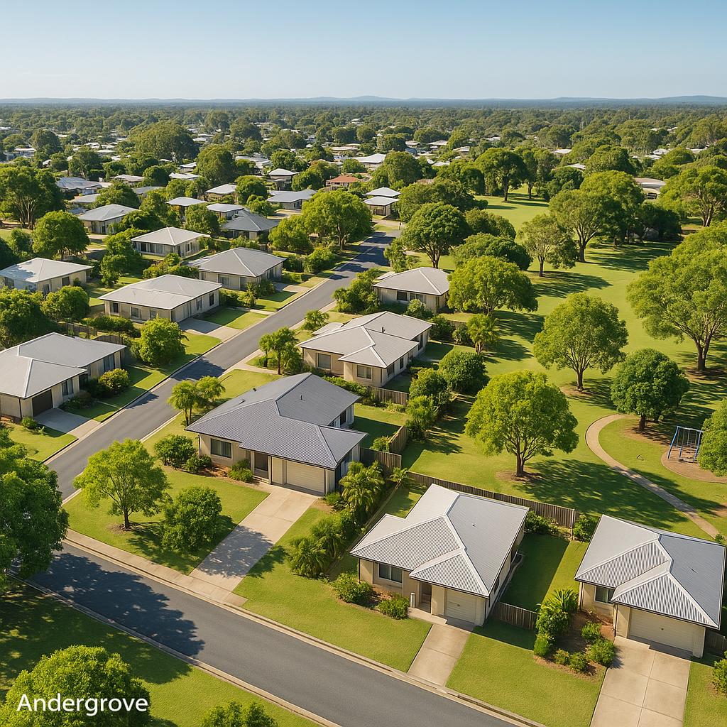 Leafy streets and parks in Andergrove.