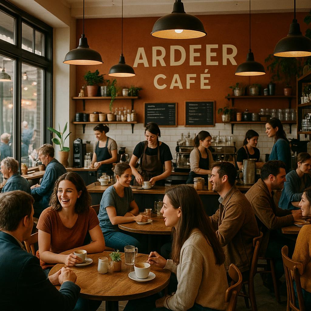 Busy café in Ardeer showcasing community life