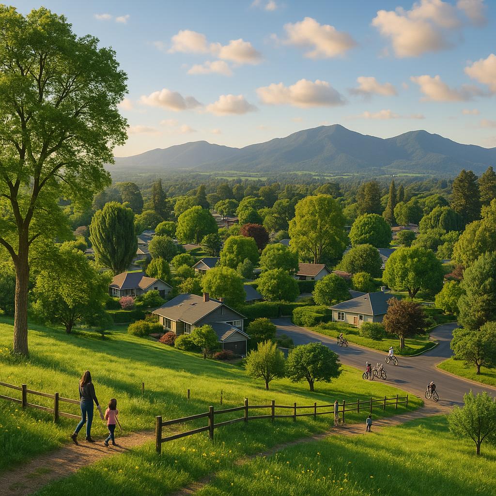 Scenic view of Atherton's landscapes and community.