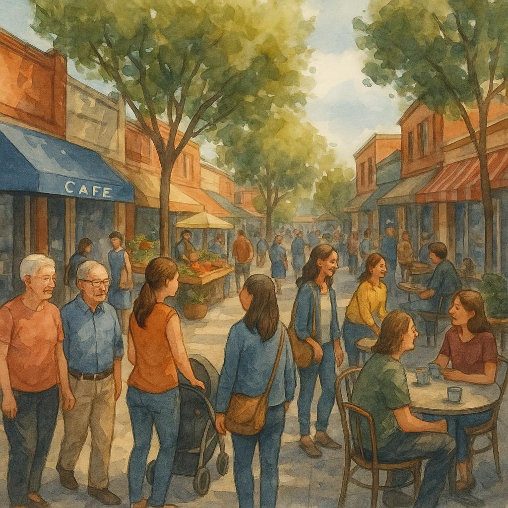 Balaclava shopping strip with cafes and shops