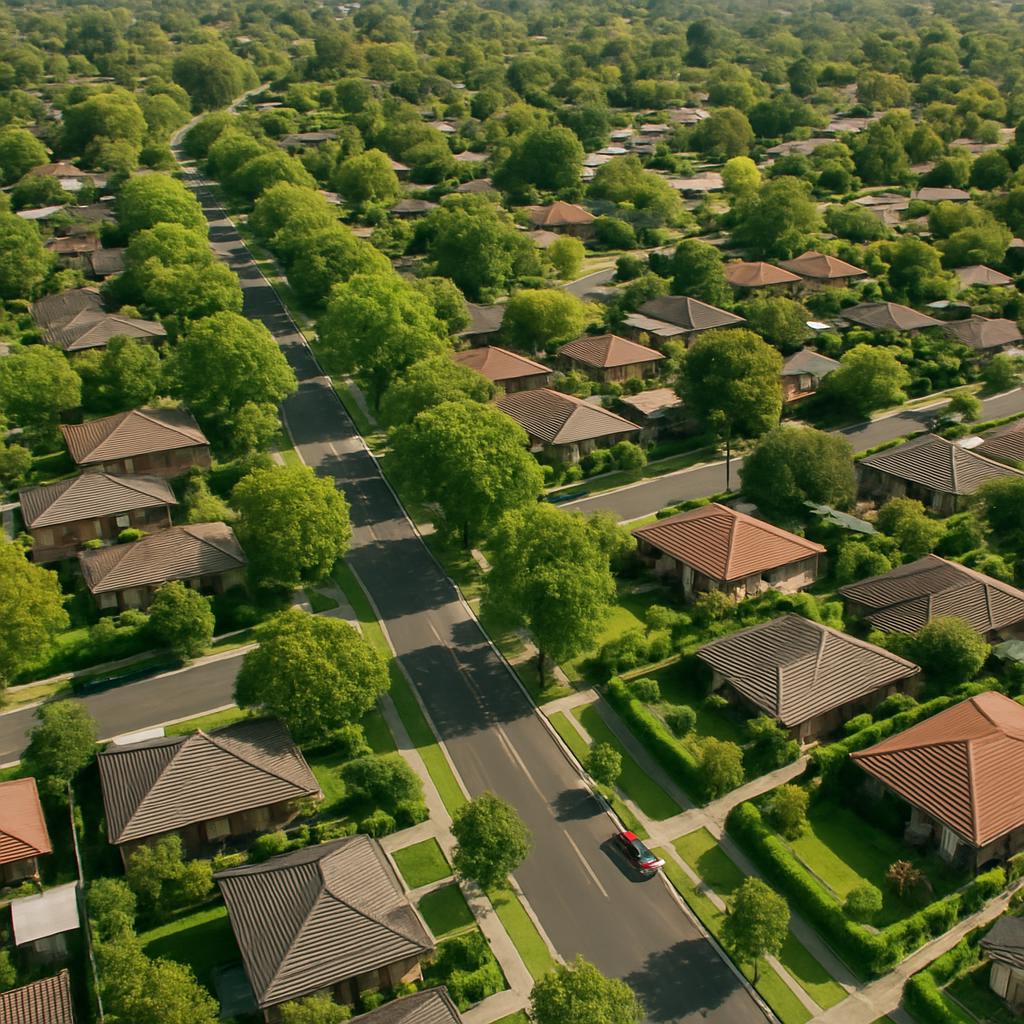 Balwyn North aerial view showing green streets and quiet residential areas