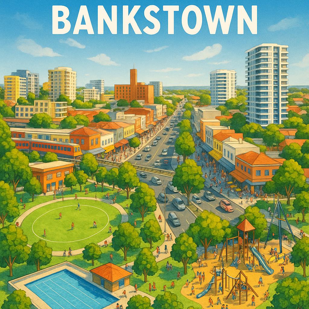 Bankstown urban landscape with schools and parks