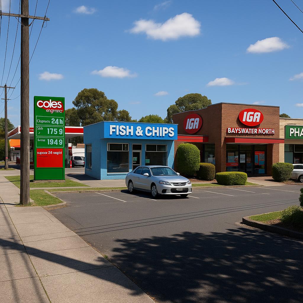 Street view of Bayswater North capturing community amenities