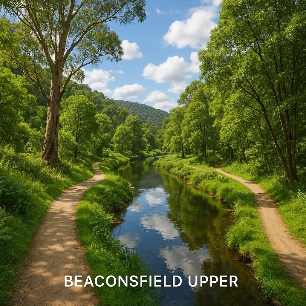 A scenic view of riverside trails in Beaconsfield Upper