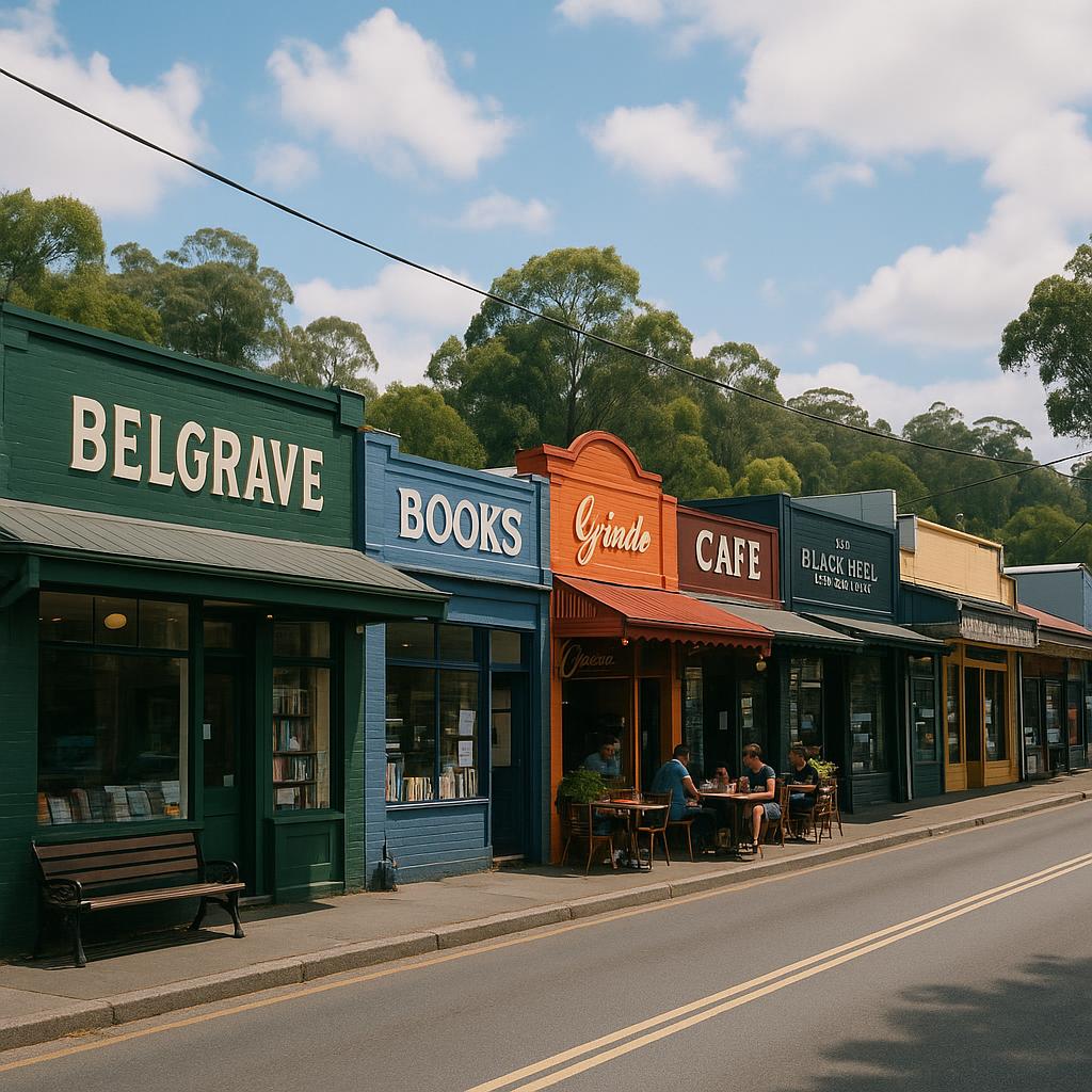 Main street of Belgrave showcasing retail options