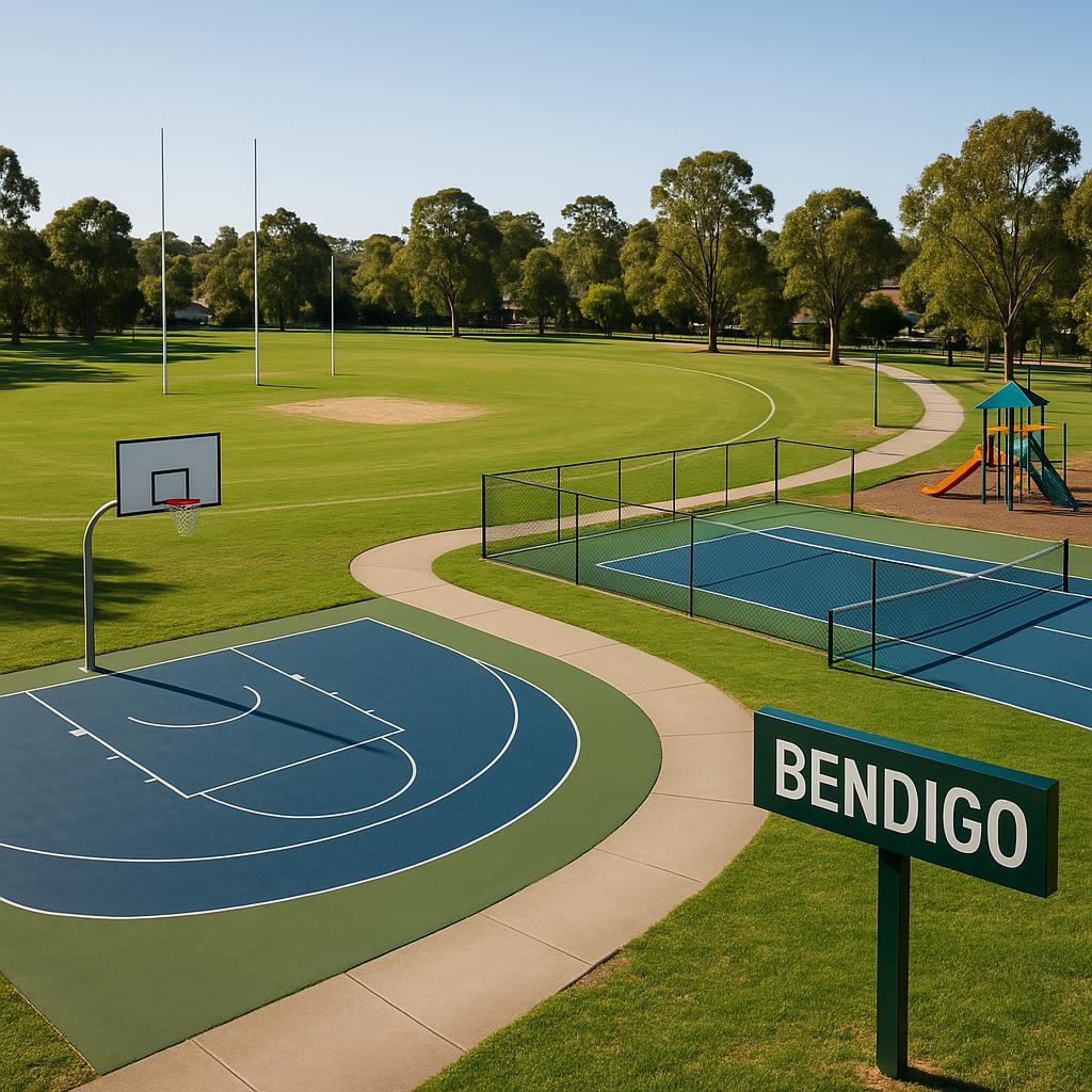 A park in Bendigo featuring various sports facilities