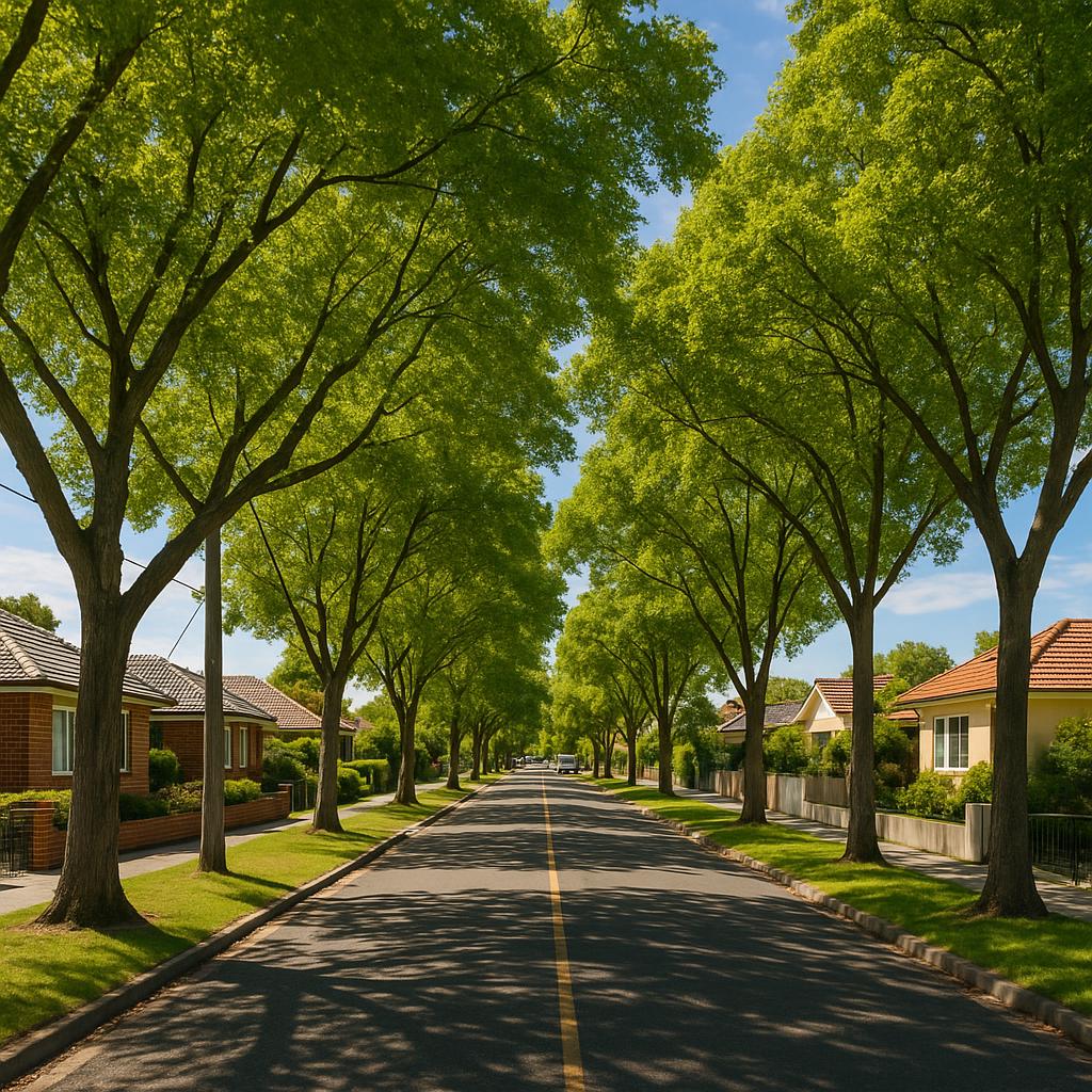 Tree-lined streets of Bentleigh East with residential properties