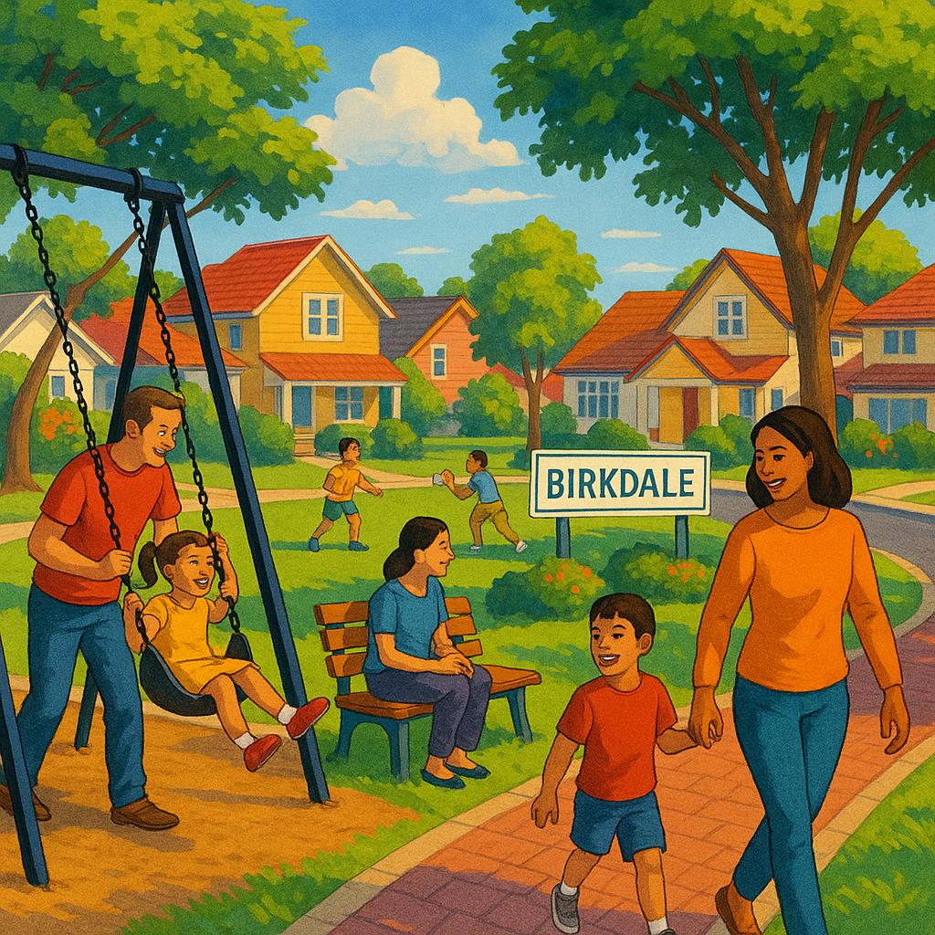 Families enjoying Birkdale park