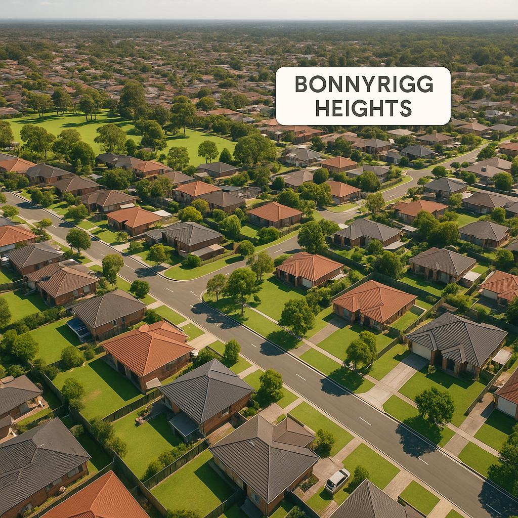 Aerial view of family-friendly Bonnyrigg Heights