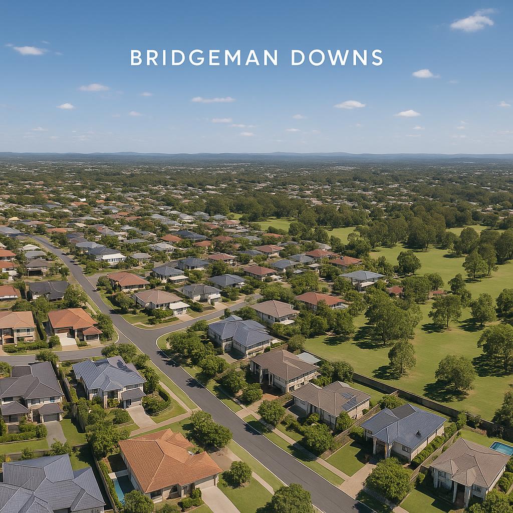 Bridgeman Downs suburb with houses and parks