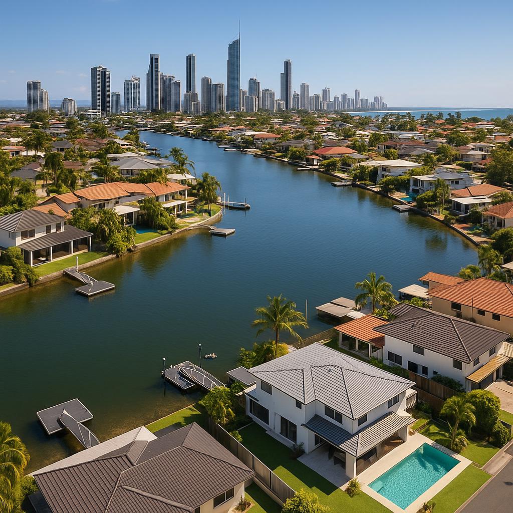 Scenic waterfront properties in Broadbeach Waters