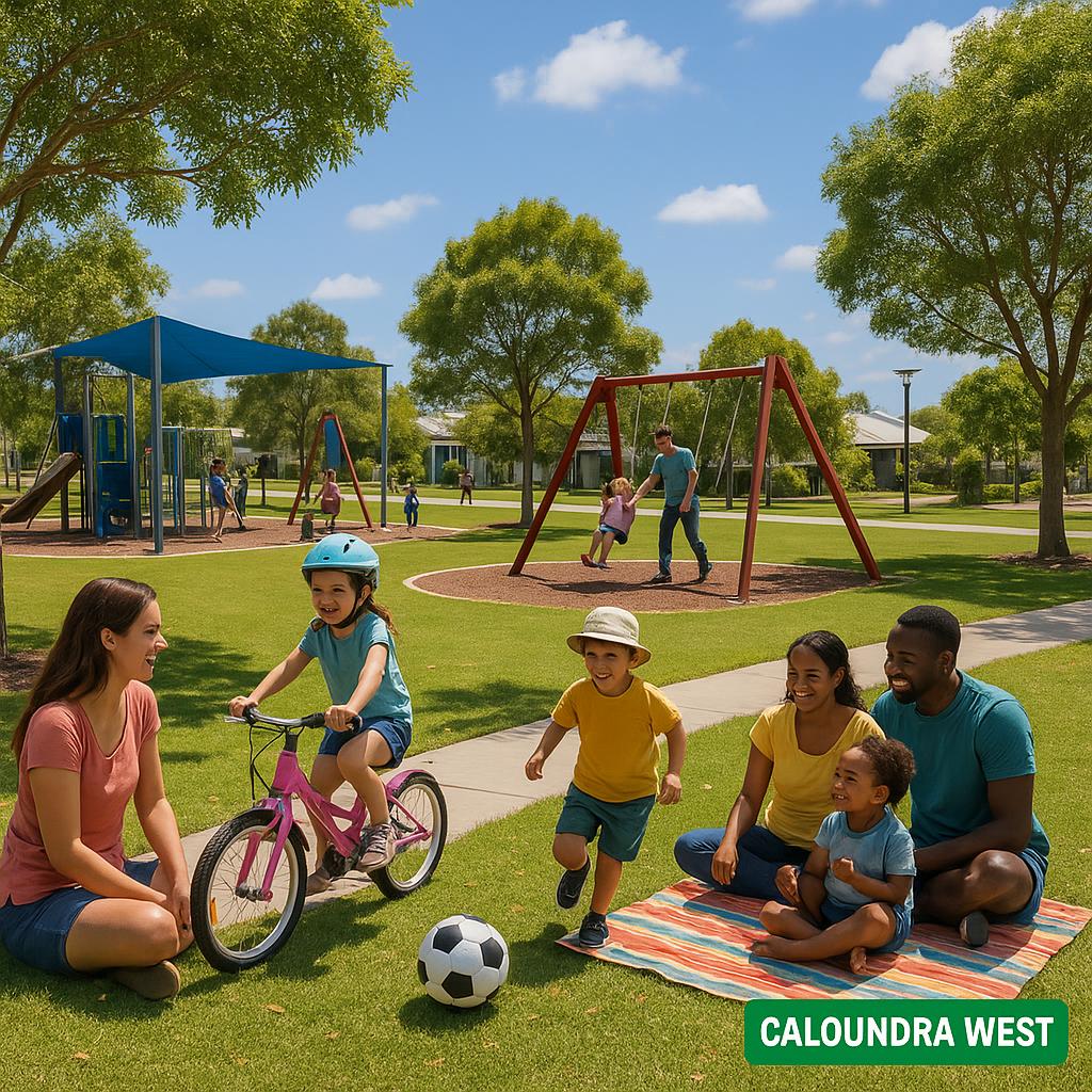 Family enjoying park activities in Caloundra West