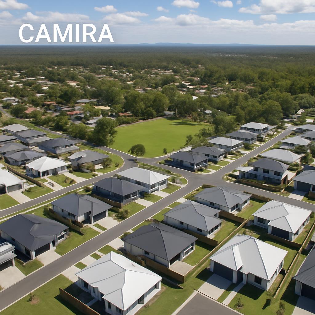 Aerial view of Camira's new residential developments