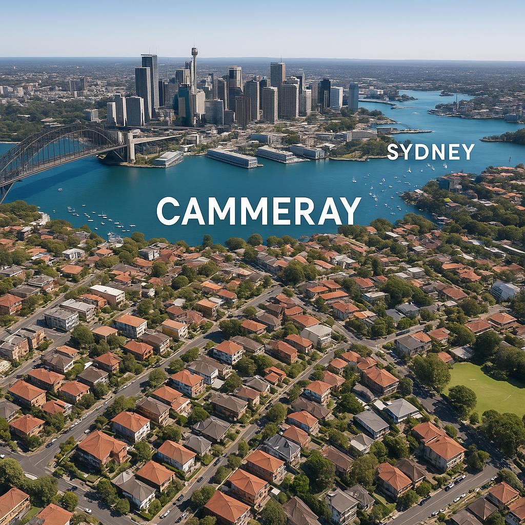 Aerial view of Cammeray, highlighting its green spaces and urban layout