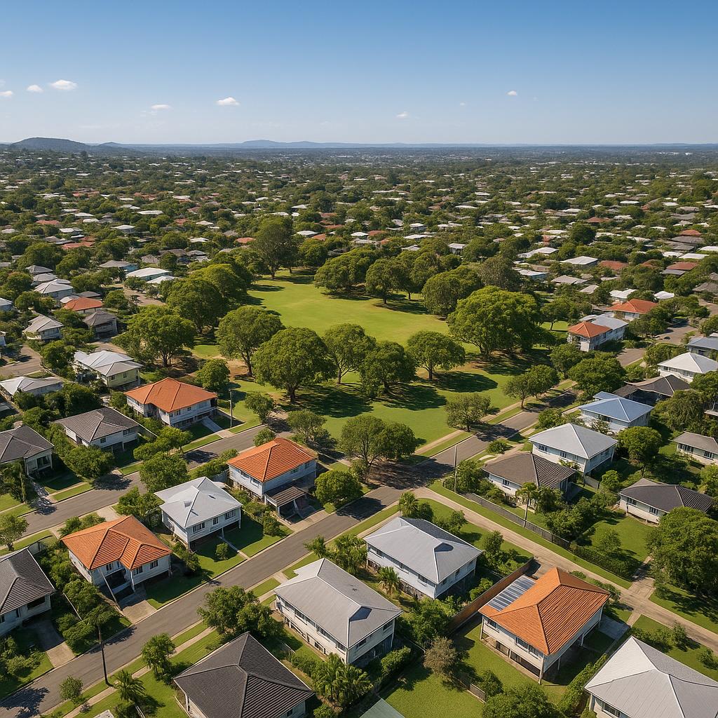 A peaceful suburban scene in Camp Hill showing homes and greenery
