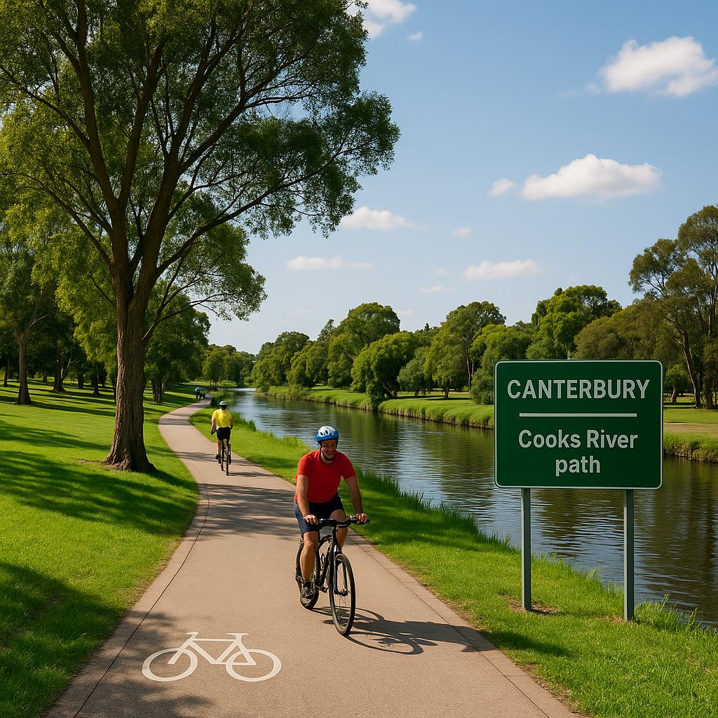 Scenic view of Cooks River in Canterbury