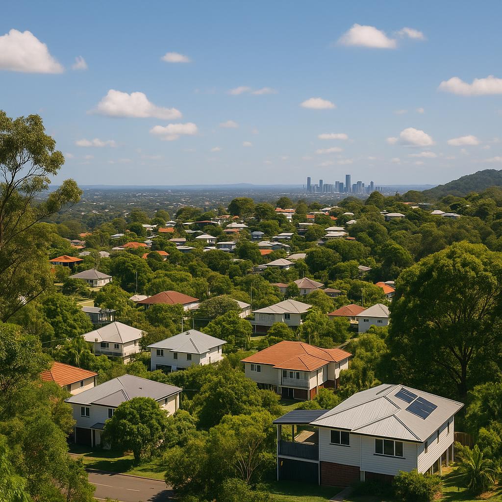 Scenic view of Carina Heights with residential homes and green spaces