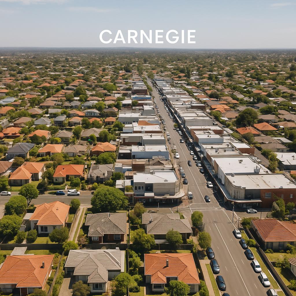 Aerial view of Carnegie suburb in Melbourne