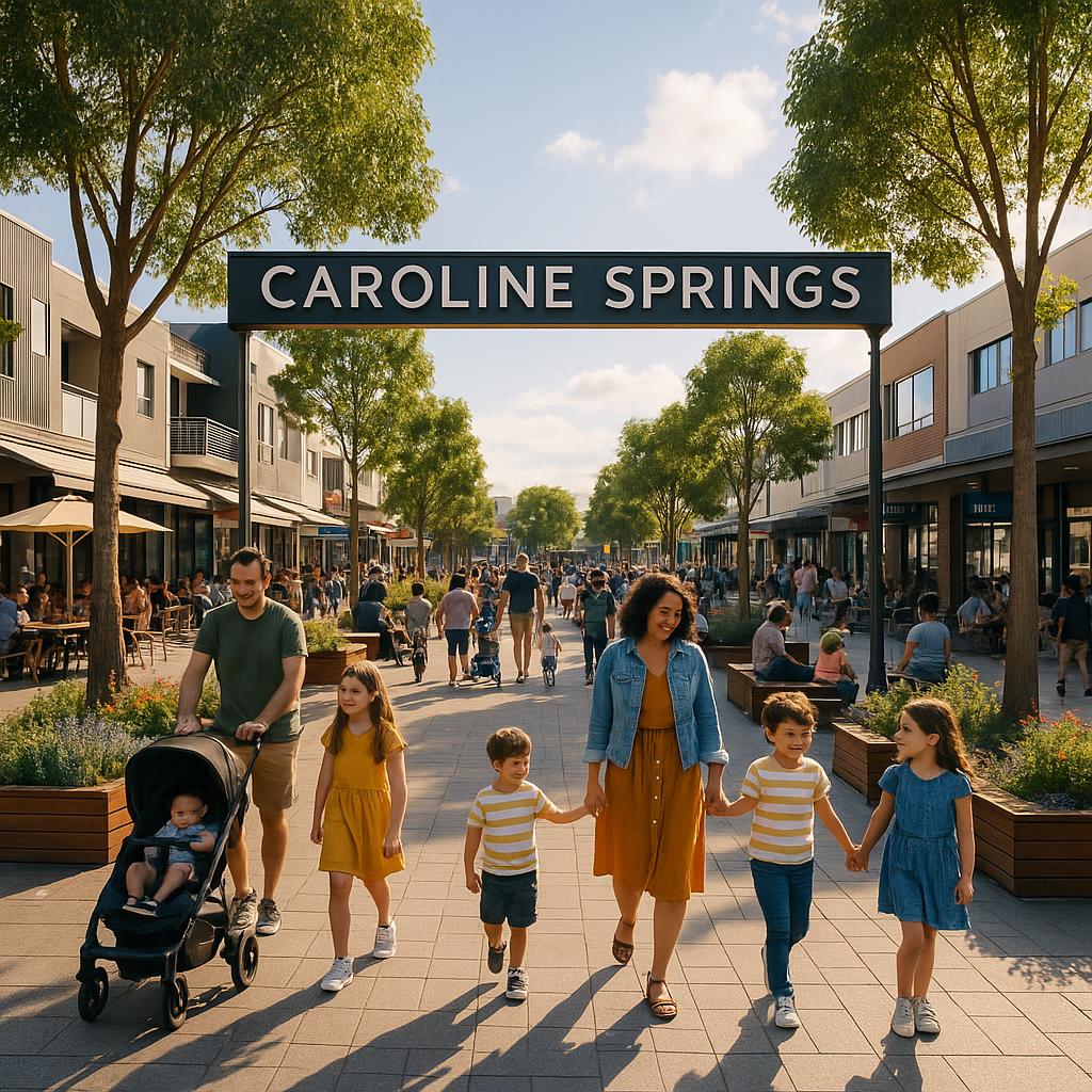 Family-friendly community scene in Caroline Springs