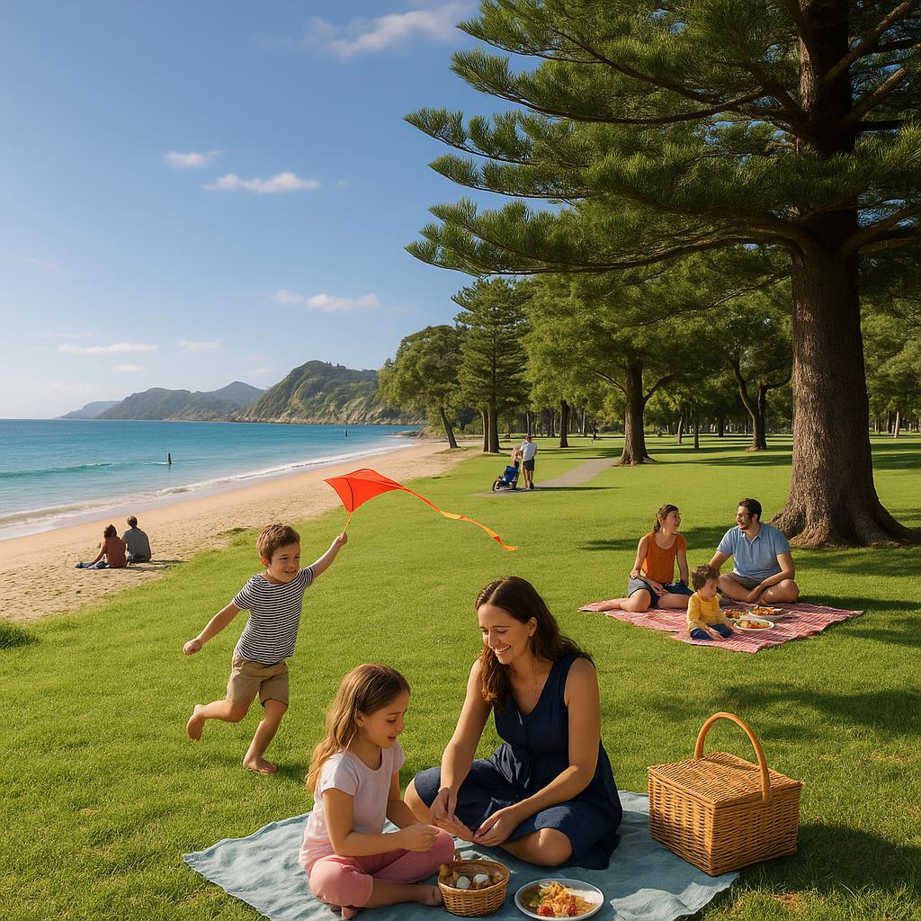 Families enjoying Carrara's beaches and parks