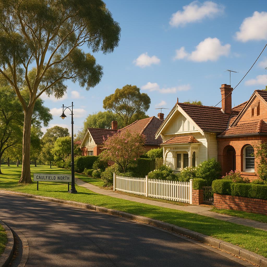 Residential homes and parkland in Caulfield North