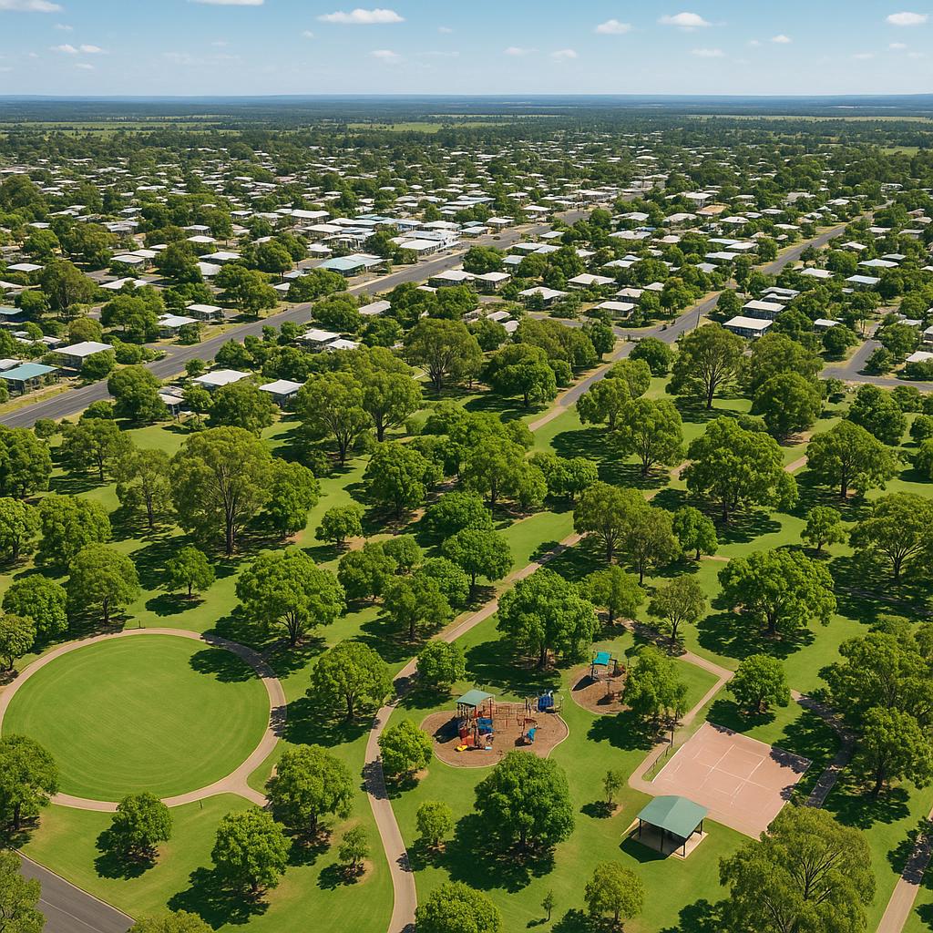 Aerial view of Chinchilla, QLD
