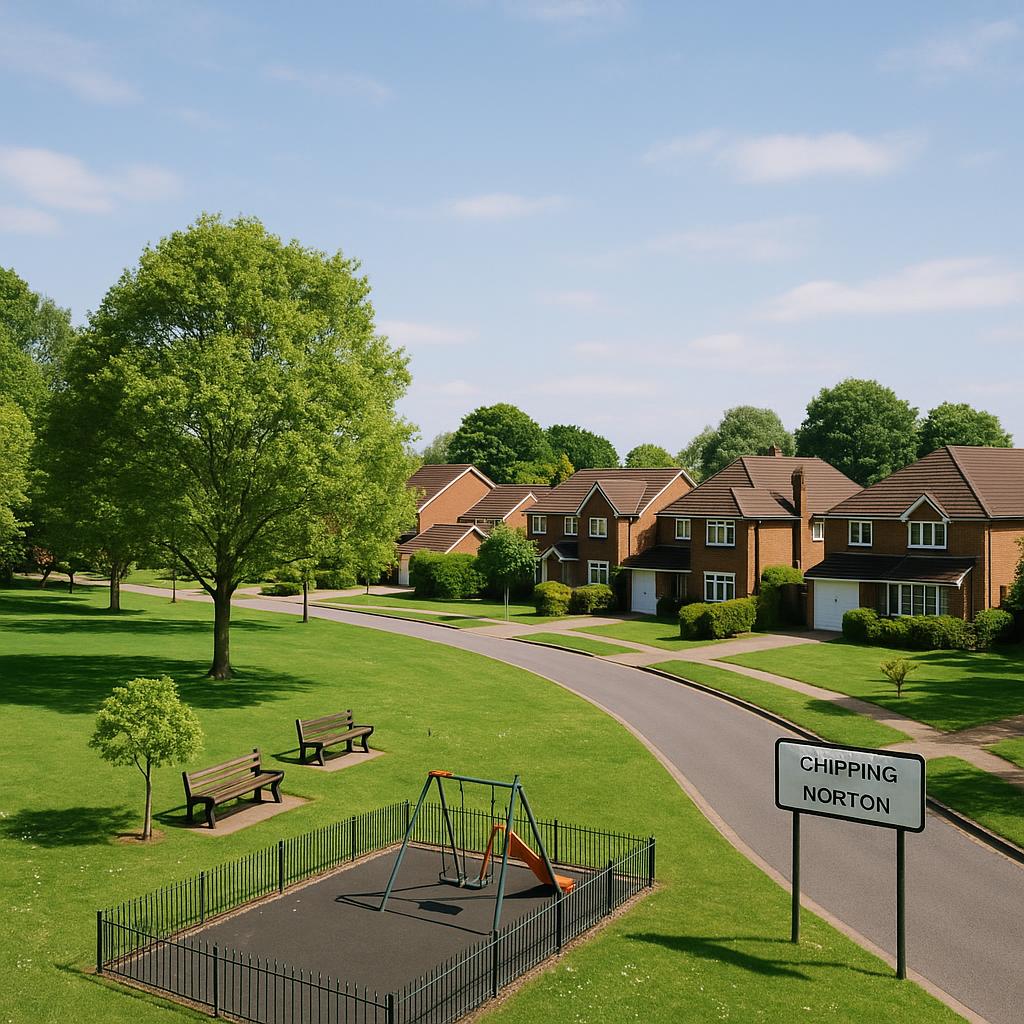 Chipping Norton suburb view with parks