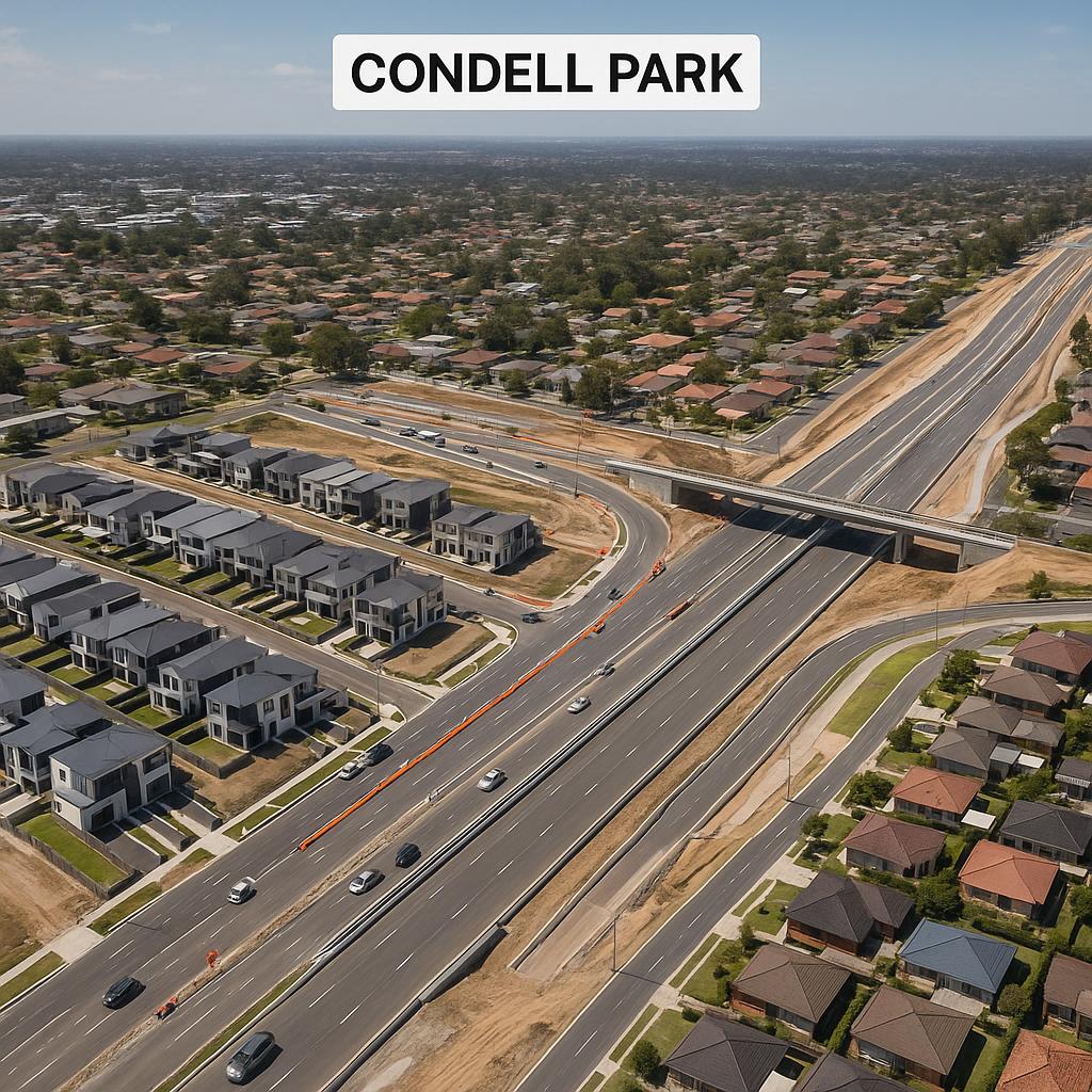 Condell Park aerial view with new developments