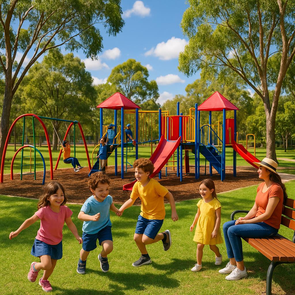 Coombabah Park with children playing