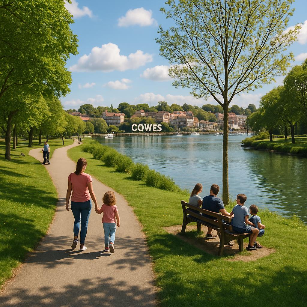 Cowes riverside trails and parkland view