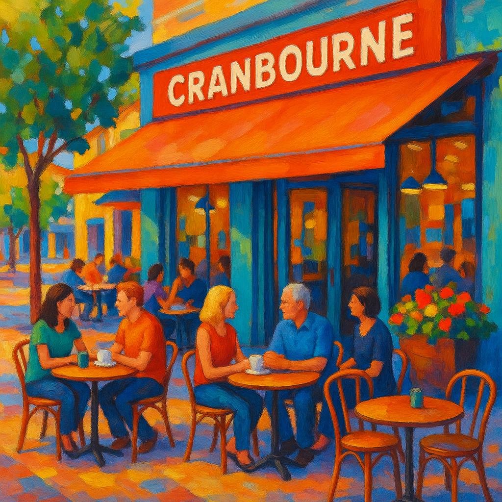 Outdoor café in Cranbourne with patrons enjoying their time.