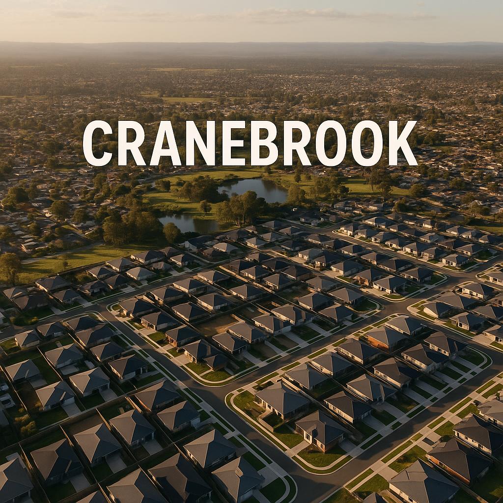 Aerial view of Cranebrook with new housing developments
