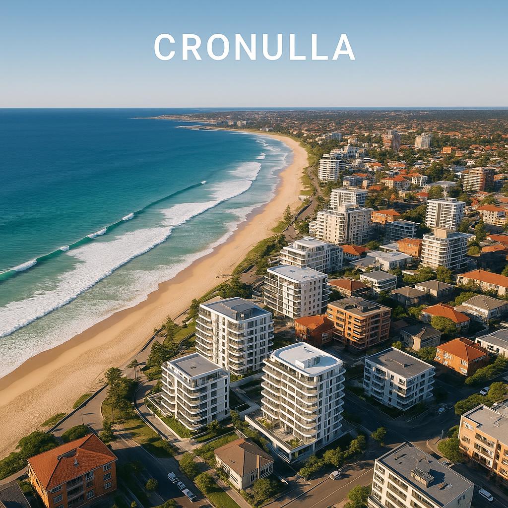Aerial view of Cronulla's beach and new developments