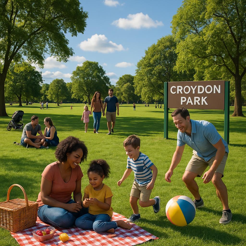 Family enjoying the park in Croydon