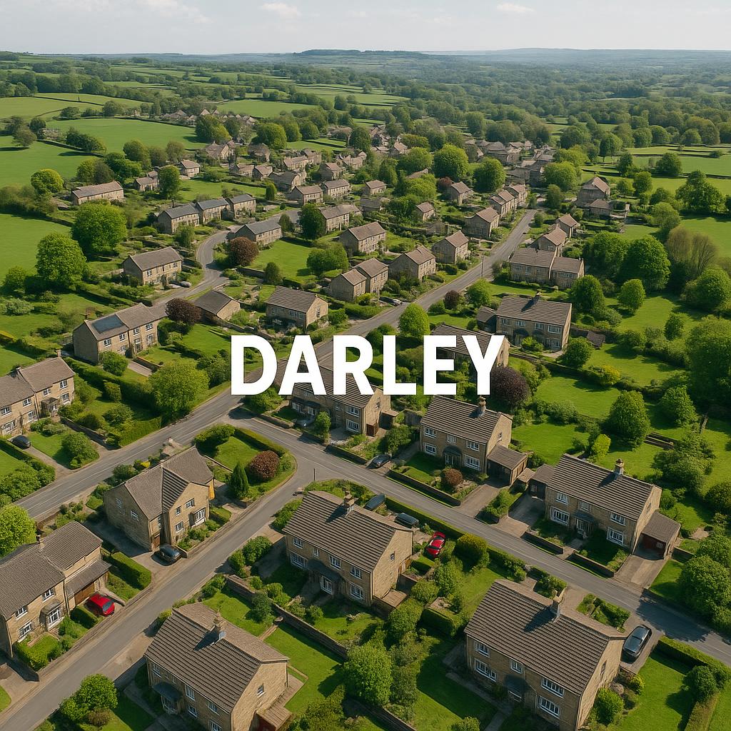 Darley suburb aerial view showing homes and parks