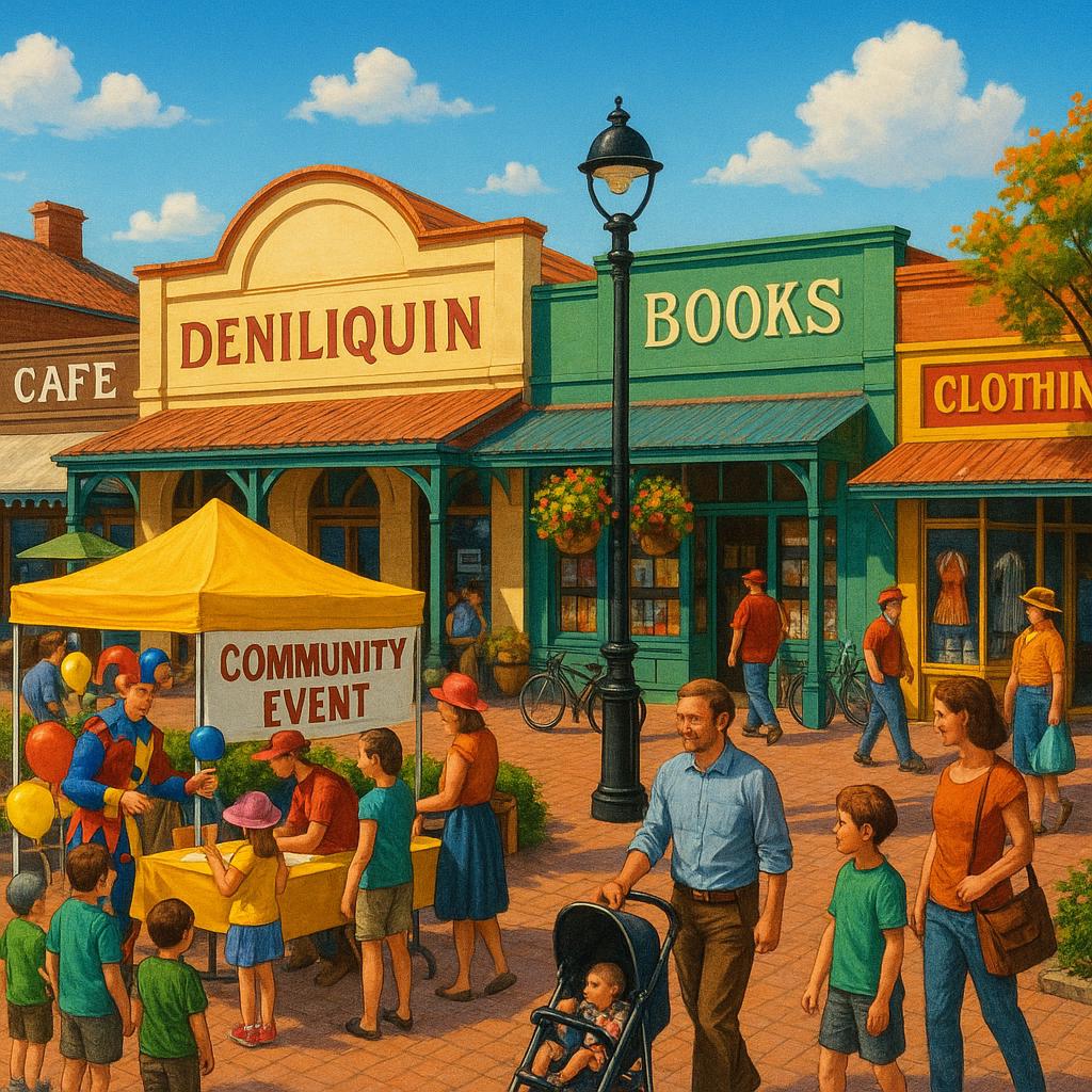 Deniliquin town square with local shops