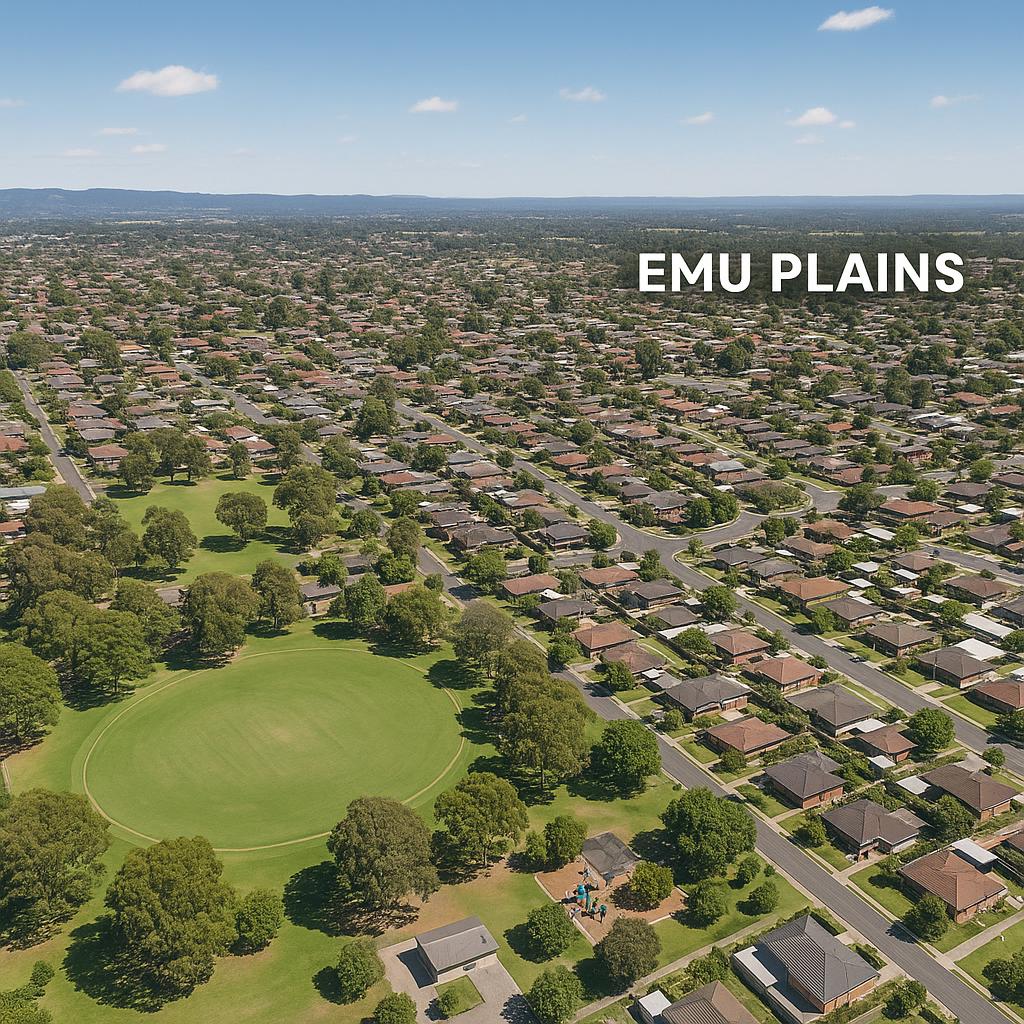 Aerial view of Emu Plains including parks