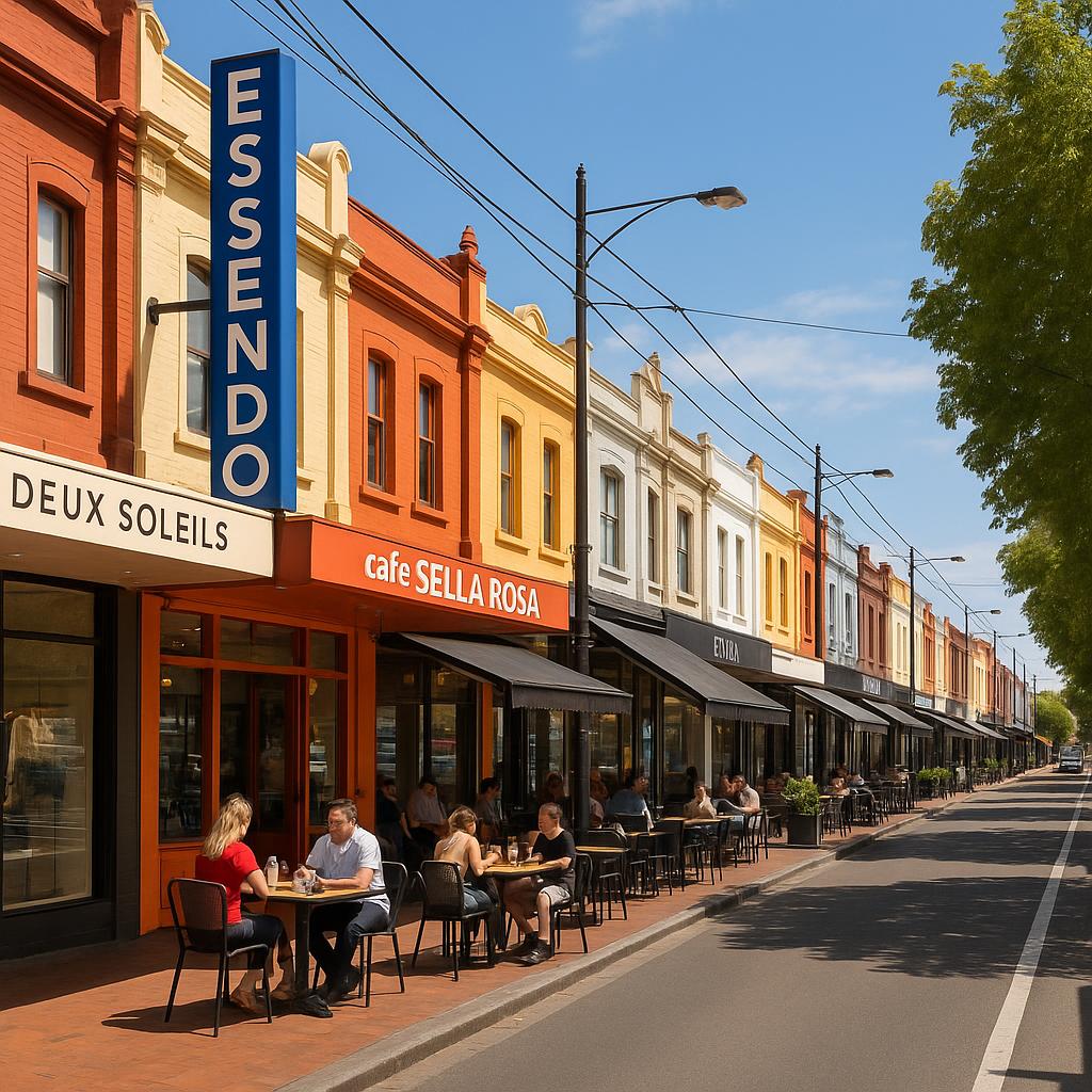 Essendon shopping strip with cafes and boutiques.