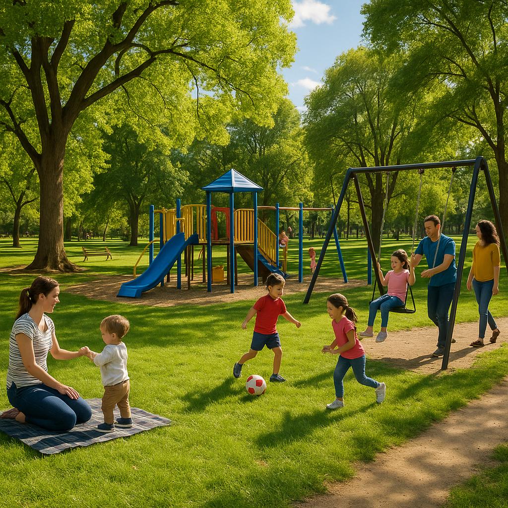 Families enjoying the park in Euroa