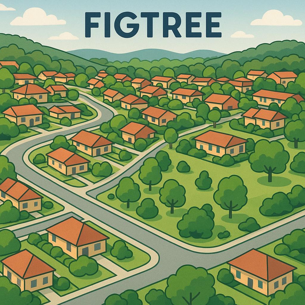 Aerial view of Figtree residential area with green spaces.