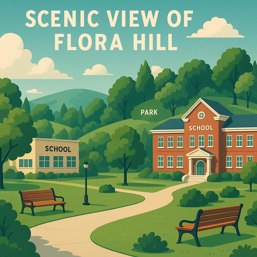 Flora Hill suburb view with schools