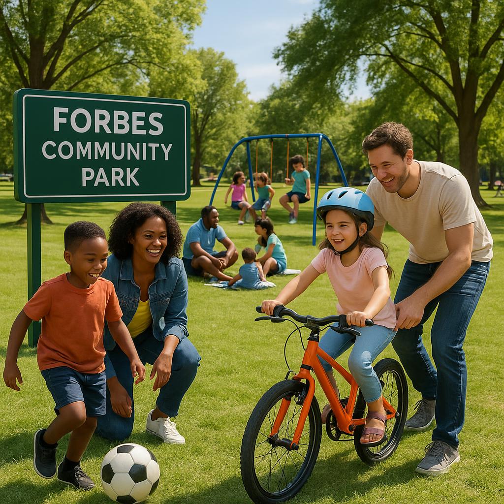 Families enjoying a sunny day at Forbes park