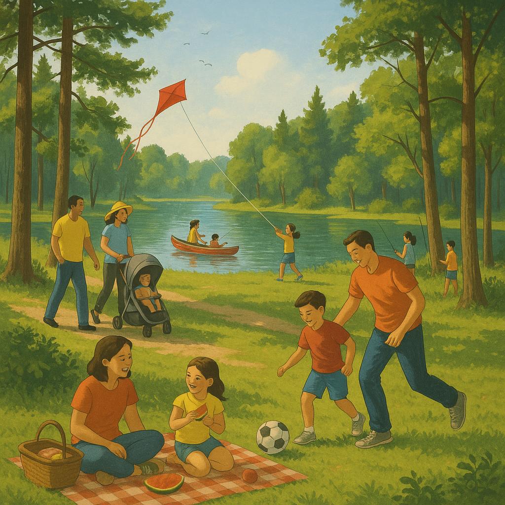 Families enjoying the recreational park in Forest Lake