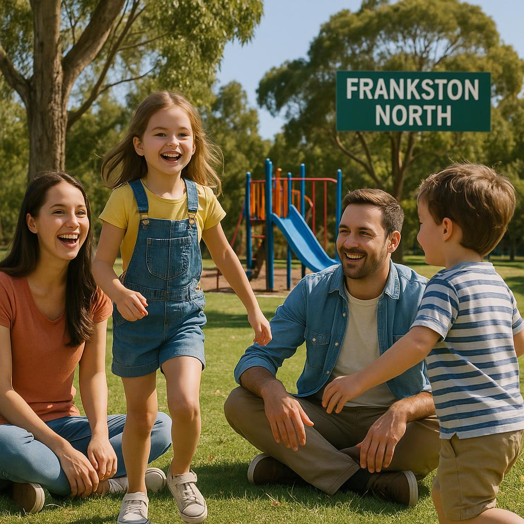 Family enjoying outdoor activities in Frankston North park