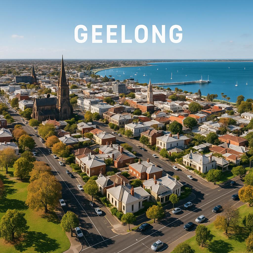 Scenic view of Geelong with heritage streets and parks
