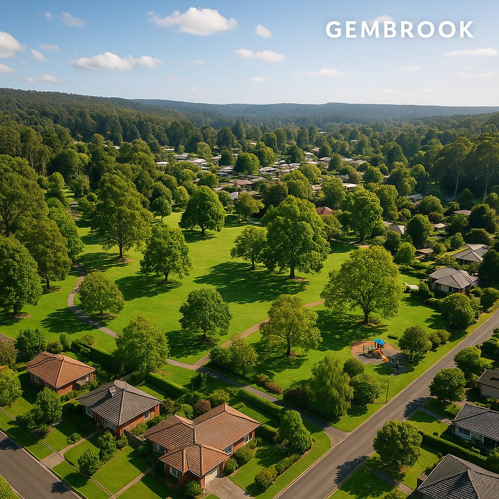 Green parks and suburban homes in Gembrook