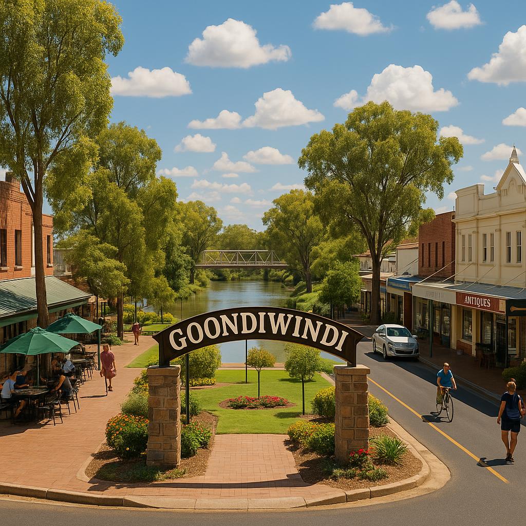 View of Goondiwindi with parks and local shops
