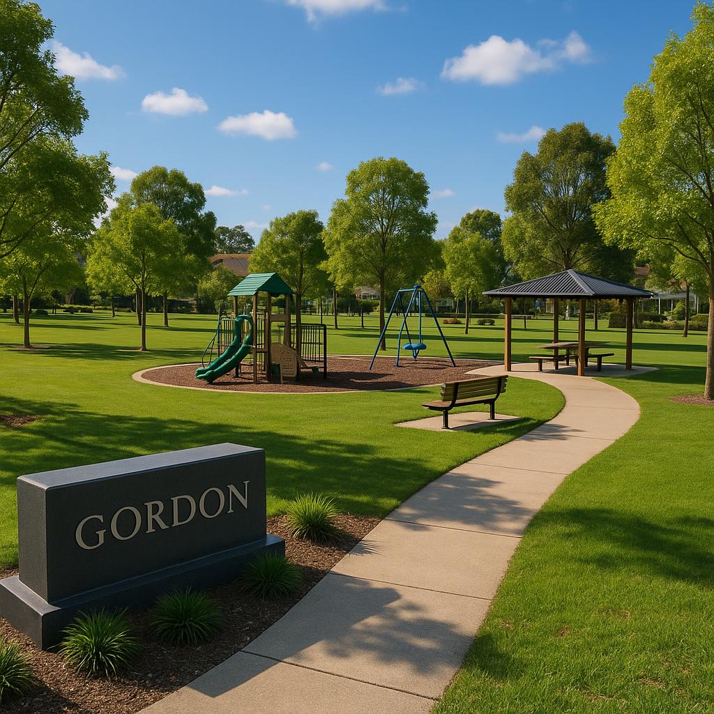 Scenic Gordon suburb view with parks and homes